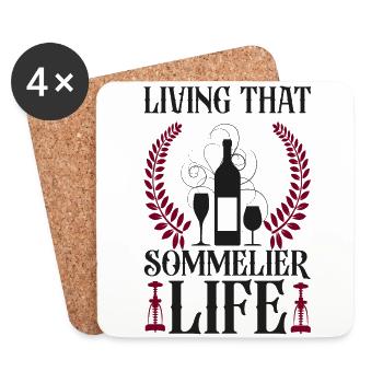 Sommelier Wine Drinking Tasting - Untersetzer (4er-Set) - Weiß - Vorne