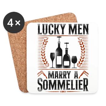 Sommelier Wine Drinking Tasting - Untersetzer (4er-Set) - Weiß - Vorne