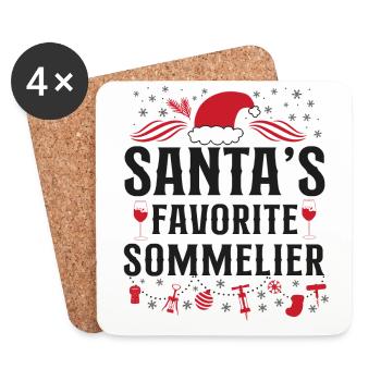 Sommelier Wine Drinking Tasting - Untersetzer (4er-Set) - Weiß - Vorne