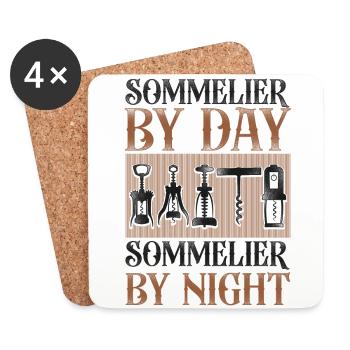 Sommelier Wine Drinking Tasting - Untersetzer (4er-Set) - Weiß - Vorne