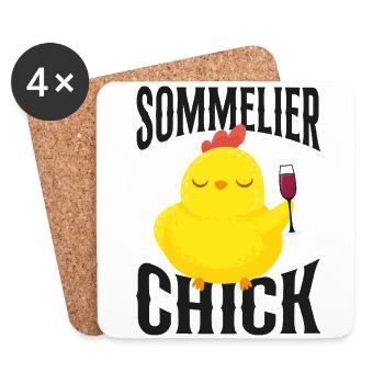 Sommelier Wine Drinking Tasting - Untersetzer (4er-Set) - Weiß - Vorne