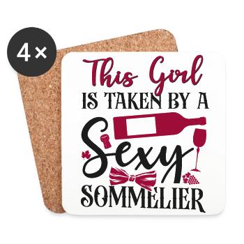 Sommelier Wine Drinking Tasting - Untersetzer (4er-Set) - Weiß - Vorne