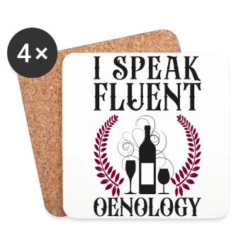 Sommelier Wine Drinking Tasting I - Coasters (set of 4) - white - Front