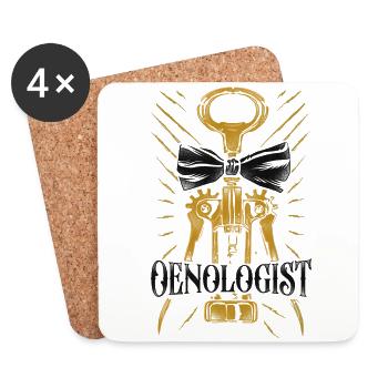 Sommelier Wine Drinking Tasting - Coasters (set of 4) - white - Front