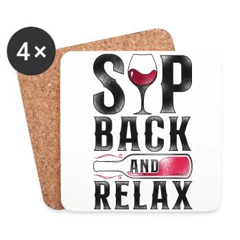 Sommelier Wine Drinking Tasting - Untersetzer (4er-Set) - Weiß - Vorne