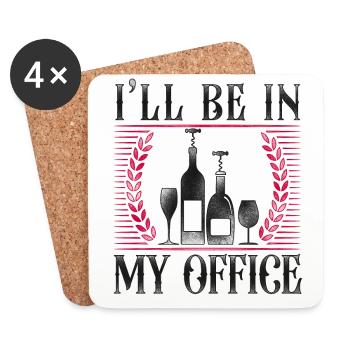 Sommelier Wine Drinking Tasting - Coasters (set of 4) - white - Front