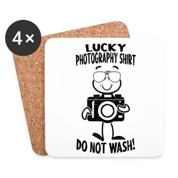 Camera Photographer Lucky Photography - Coasters (set of 4) - white - Front