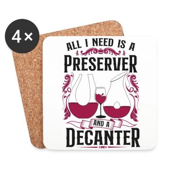 Sommelier Wine Drinking Tasting - Untersetzer (4er-Set) - Weiß - Vorne
