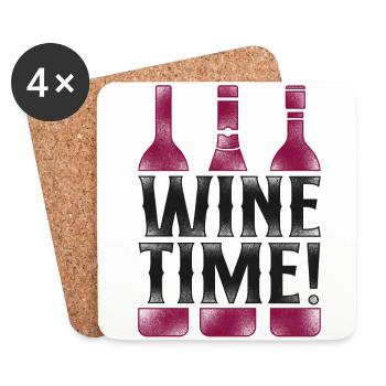 Sommelier Wine Drinking Tasting - Coasters (set of 4) - white - Front