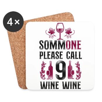 Sommelier Wine Drinking Tasting - Untersetzer (4er-Set) - Weiß - Vorne