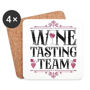 Sommelier Wine Drinking Tasting - Coasters (set of 4) - white - Front