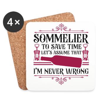 Sommelier Wine Drinking Tasting - Untersetzer (4er-Set) - Weiß - Vorne
