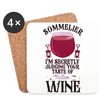 Sommelier Wine Drinking Tasting - Untersetzer (4er-Set) - Weiß - Vorne