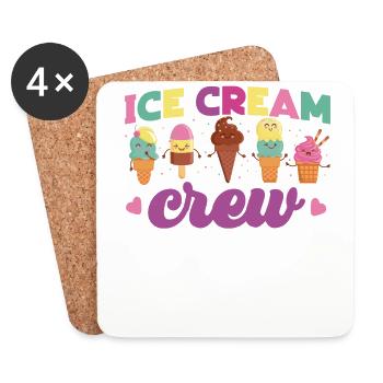 Ice Cream Cone Ice Cream Crew - Coasters (set of 4) - white - Front