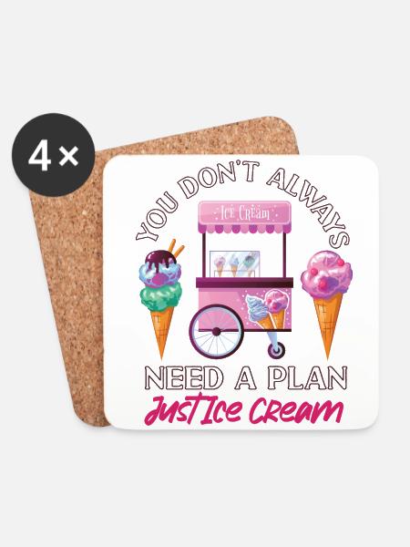 Ice Cream Cone You Don't Always - Untersetzer (4er-Set) - Weiß