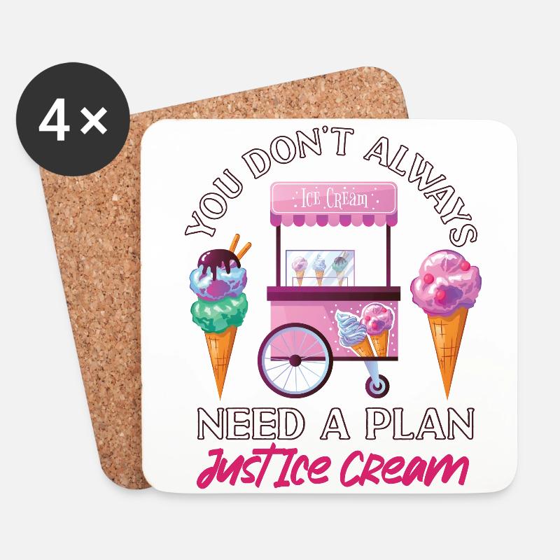 Ice Cream Cone You Don't Always - Untersetzer (4er-Set) - Weiß