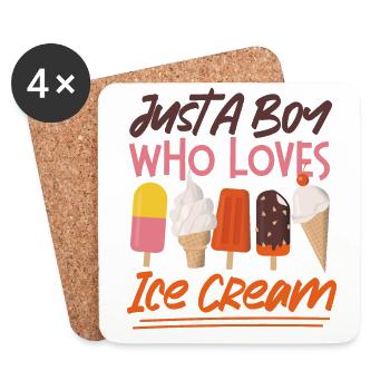 Ice Cream Boy Cone Popsicle Juste Un - Dessous de verre (lot de 4) - blanc - Devant