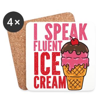 Crème glacée Cone Sundae Je parle - Dessous de verre (lot de 4) - blanc - Devant