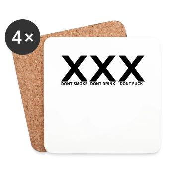 Straight Edge Vegan, anti-drug, punk - Coasters (set of 4) - white - Front