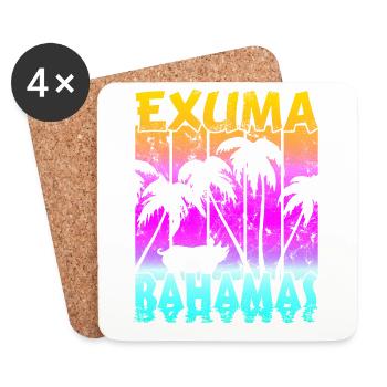 Vintage Exuma Bahamas Schwein - Untersetzer (4er-Set) - Weiß - Vorne