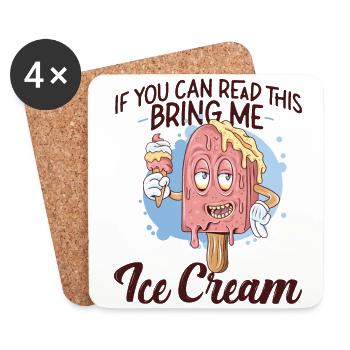 Crème glacée Popsicle Cone si vous le pouvez - Dessous de verre (lot de 4) - blanc - Devant
