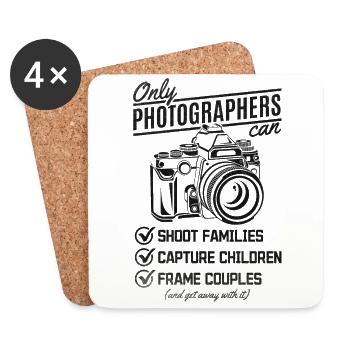Camera Photographer Photography Lover Funny Photo - Coasters (set of 4) - white - Front