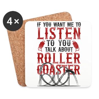 Roller Coaster Vintage si vous voulez - Dessous de verre (lot de 4) - blanc - Devant