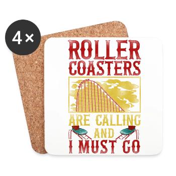 Roller Coaster Vintage Roller - Coasters (set of 4) - white - Front