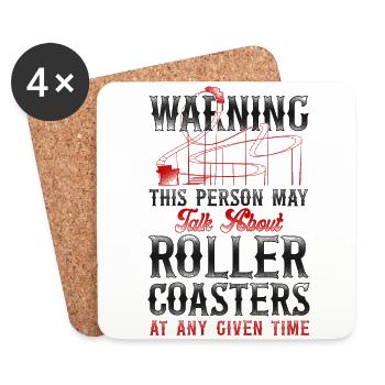 Roller Coaster Vintage Warning - Untersetzer (4er-Set) - Weiß - Vorne