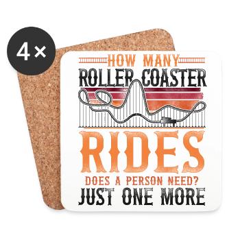 Roller Coaster Vintage Retro How - Untersetzer (4er-Set) - Weiß - Vorne