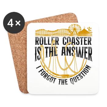 Roller Coaster Vintage Roller - Coasters (set of 4) - white - Front