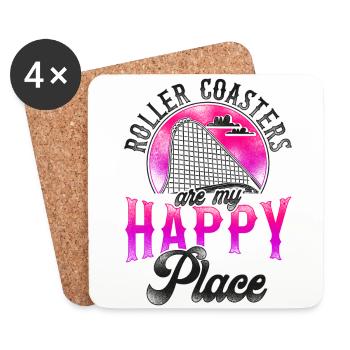 Roller Coaster Vintage Roller - Coasters (set of 4) - white - Front