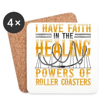 Roller Coaster Vintage I Have - Untersetzer (4er-Set) - Weiß - Vorne