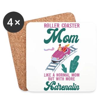 Roller Coaster Mom Mother Roller - Coasters (set of 4) - white - Front