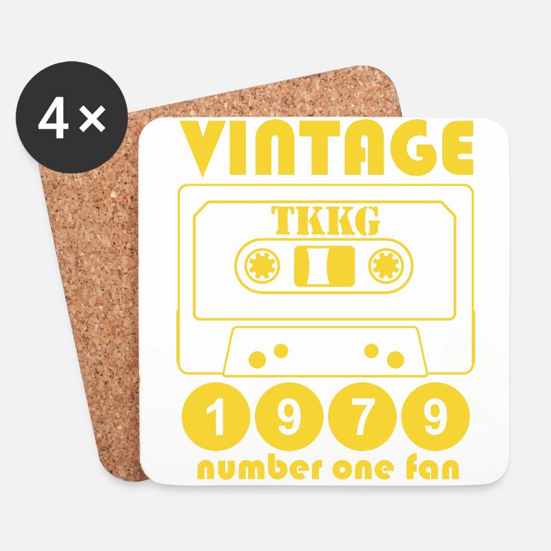 TKKG 1979 Number One Fan Vintage Kassette - Untersetzer (4er-Set) - Weiß
