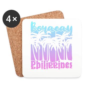 Vintage Boracay Philippines - Untersetzer (4er-Set) - Weiß - Vorne