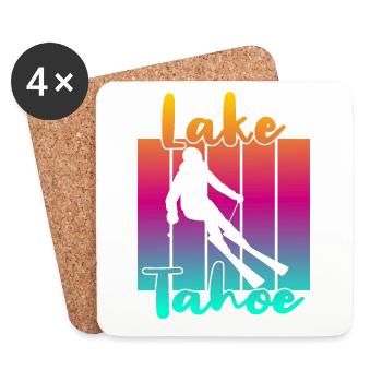 Lac Tahoe - Dessous de verre (lot de 4) - blanc - Devant