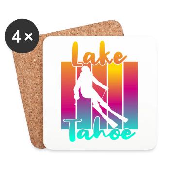 Lac Tahoe - Dessous de verre (lot de 4) - blanc - Devant