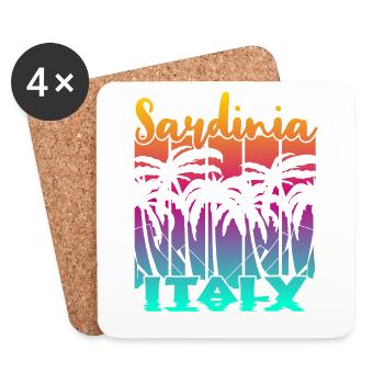 Vintage Sardinia Italy Sunset - Coasters (set of 4) - white - Front