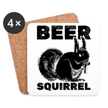Écureuil Bière Écureuil - Dessous de verre (lot de 4) - blanc - Devant
