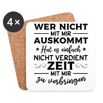 Wer nicht mit mir auskommt hat es einfach nicht - Untersetzer (4er-Set) - Weiß - Vorne