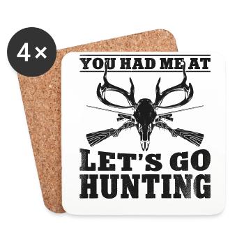 Buck Deer Chasse Hunter Girl - Dessous de verre (lot de 4) - blanc - Devant