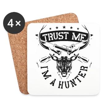 Chasseur de cerfs Buck Fais-moi confiance - Dessous de verre (lot de 4) - blanc - Devant
