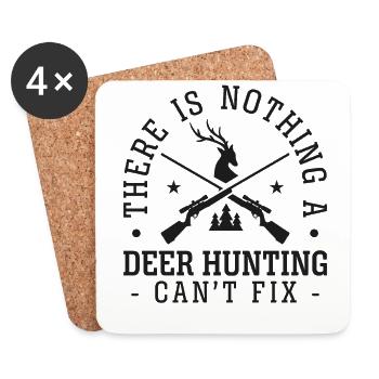 Buck Deer Hunting Hunter There Is - Coasters (set of 4) - white - Front
