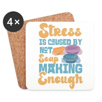 Soap Making Crafting Stress Is - Coasters (set of 4) - white - Front
