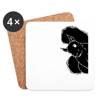 Squirrel — Funny squirrel, cute - Coasters (set of 4) - white - Front