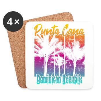 Punta Cana Dominican Republic - Coasters (set of 4) - white - Front