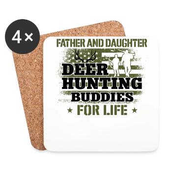 Buck Deer Hunting Hunter Père - Dessous de verre (lot de 4) - blanc - Devant