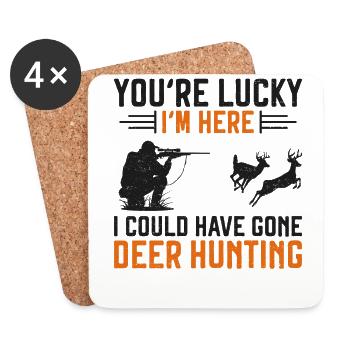 Chasseur de cerfs Buck Vous êtes - Dessous de verre (lot de 4) - blanc - Devant