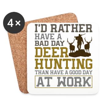 Buck Deer Hunting Hunter I'd - Untersetzer (4er-Set) - Weiß - Vorne